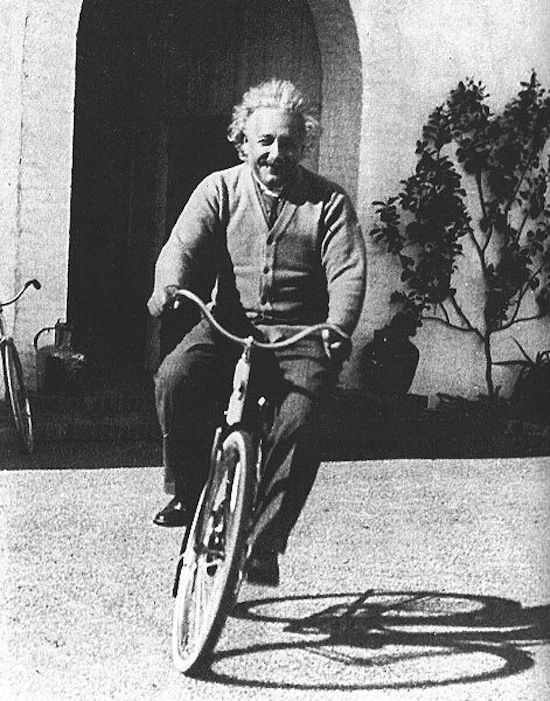 Albert Einstein on Bicycle in article quotes by Albert Einstein